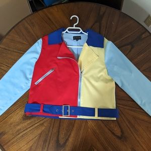 Hayley Elsaesser Picnic Colour Block Moto Jacket - Medium